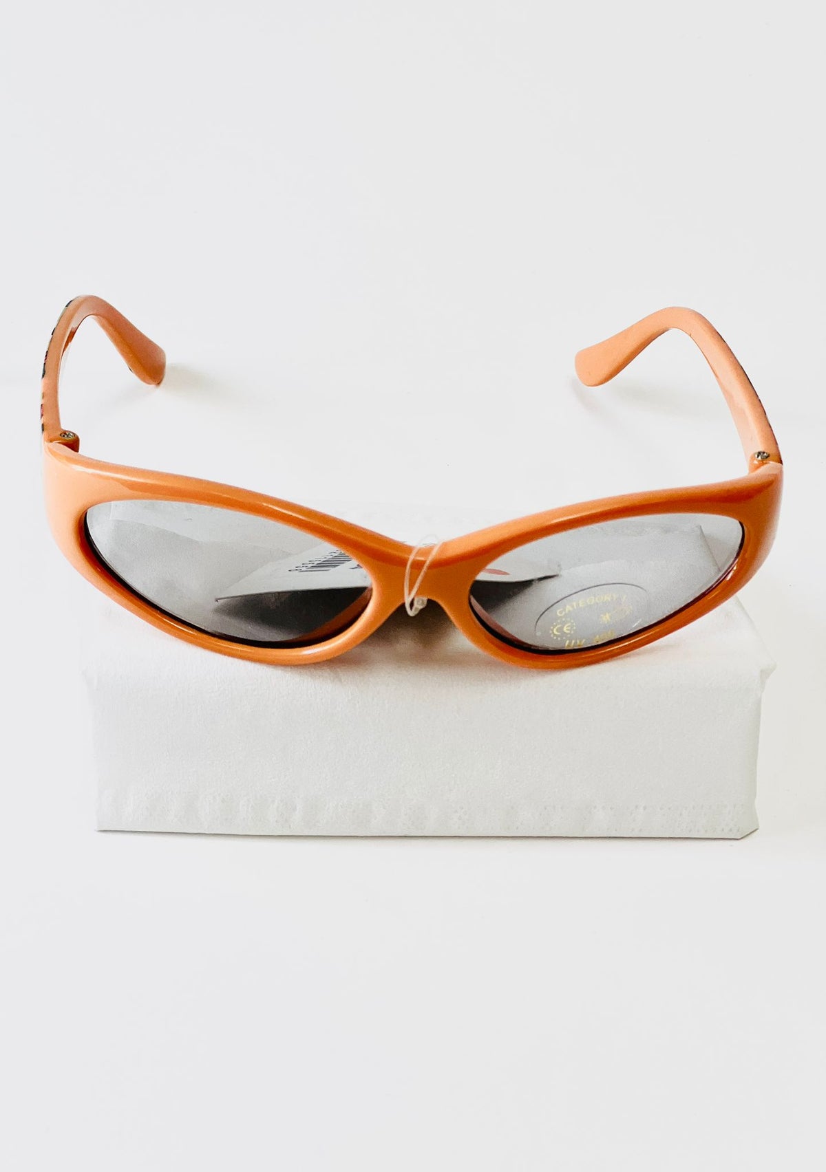 Børne solbriller UV - Orange med Mariehøne
