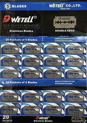Wetell Barberblade – 20 pakker á 5 stk – Stainless Steel