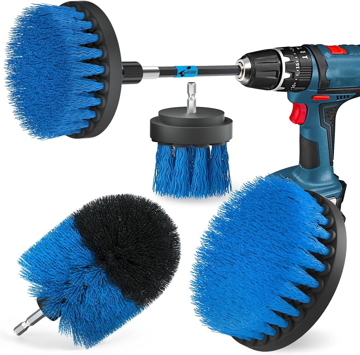 Protools - boredrevne Rensebørster 3 stk Cleaning Brushes drill-powered