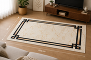 Marble Frame Løber – Creme/Sort 90 x 200 cm