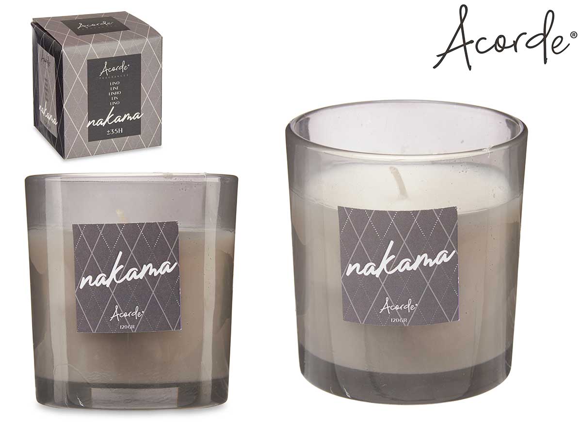 Acorde - Nakama 120gr duftlys i glas Lin i gaveboks 35 timer