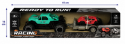 Fjernstyret Monster Truck med Trailer og Racerbil