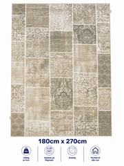 Stilrent tæppe 180x270 cm - Vintage Mosaic Beige
