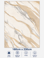 Stilrent tæppe 160x230 cm, Golden Marble Flow