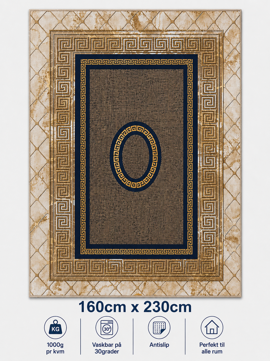 Stilrent tæppe 160x230 cm, Royal Imperial Navy