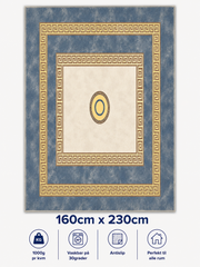 Stilrent tæppe 160x230 cm, Royal Frame Blue