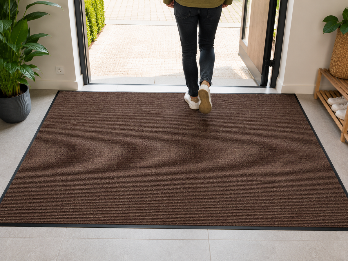 Smudsmåtte 120 × 180 cm – Skridsikker Entrémåtte – brun, kakao