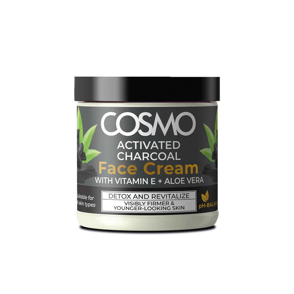 COSMO Ansigtscreme med Aktivt Kul, Vitamin E & Aloe Vera