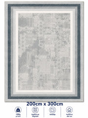 Stilrent tæppe 200x300 cm, Nordic Mist