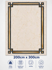 Stilrent tæppe 200x300 cm, Monaco Gold