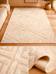 Moderne Relief Tæppe 160x230 cm – Beige/sand