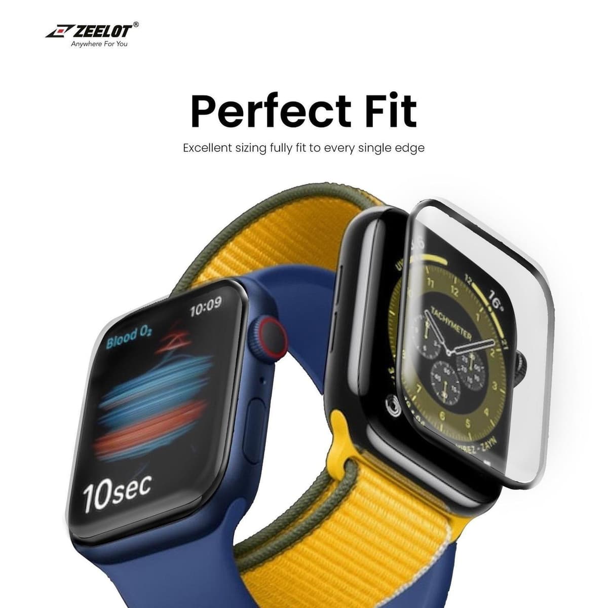 Apple Watch 3D Curved HD Clear – 44mm (Beskyttelsesglas)