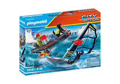 Playmobil - Sea Rescue: Polarsejler-redning med gummibåd (70141)