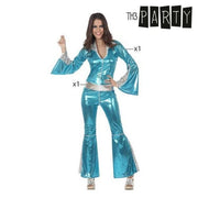 Kostume til voksne Disco Shine Blå, str. M/L