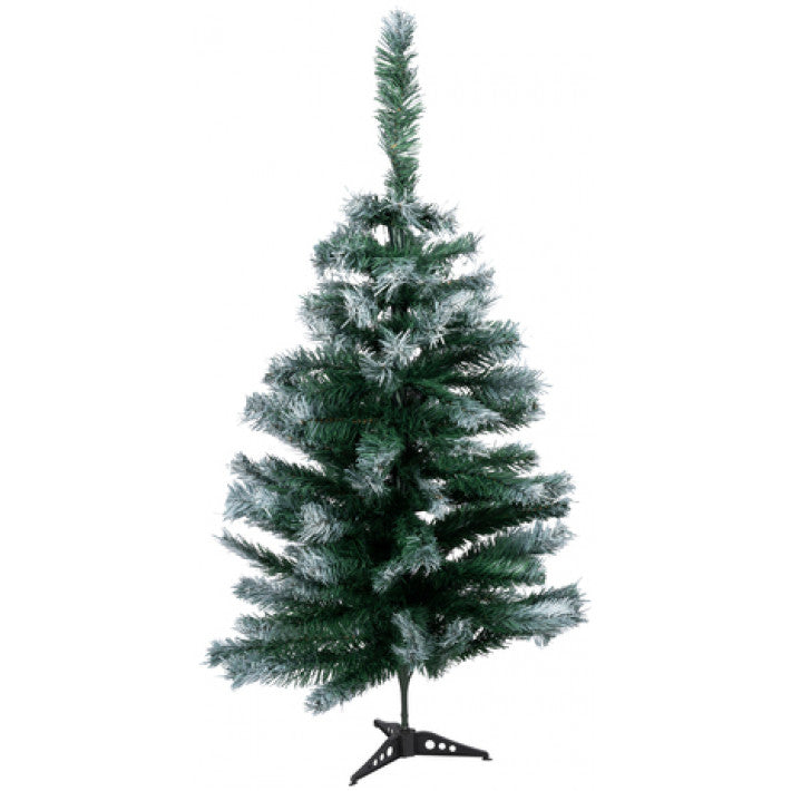 Christmas Gifts - Kunstigt Juletræ På Fod - 90cm Med 100 Tips (Sne Tema)