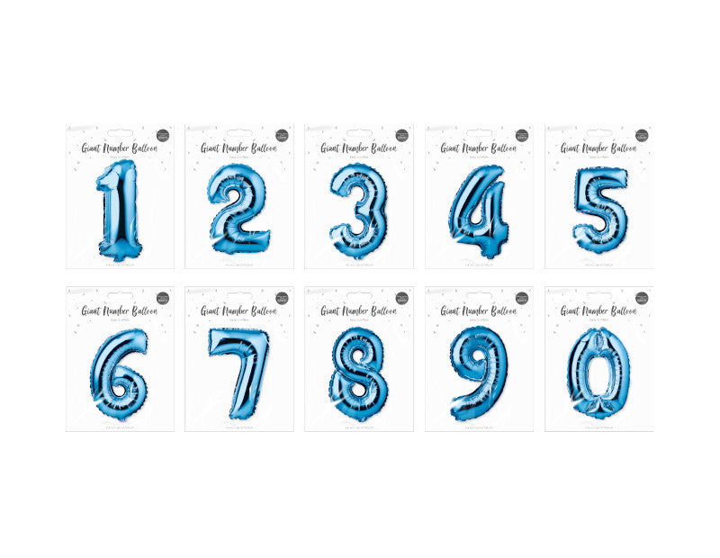 Blue Foil Number Balloon 65cm - dullarstore.com