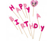 Disney minnie mouse "happy birthday" tandstikker stearinlys