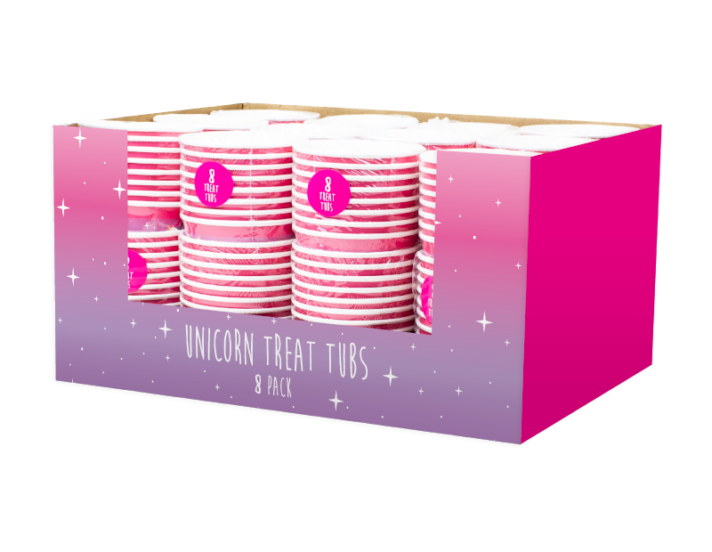Unicorn Party Treat Tubs - 8 Pakke (Med Pdq) - dullarstore.com