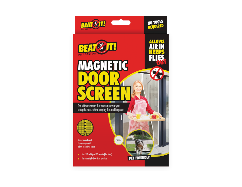 Hvid Magnetisk Dørskærm - dullarstore.com