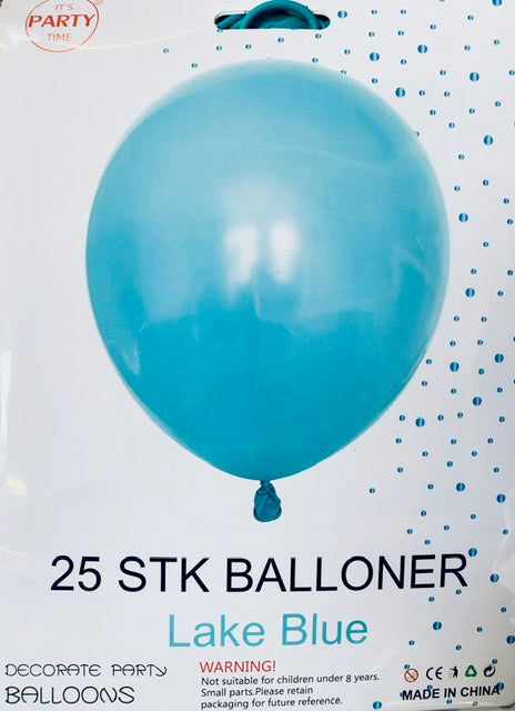 Its Party Time - Balloner 25stk Sø blå 30cm - dullarstore.com
