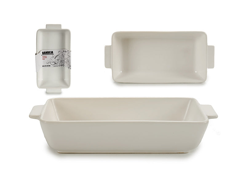 Rectangular medium casserole white - dullarstore.com