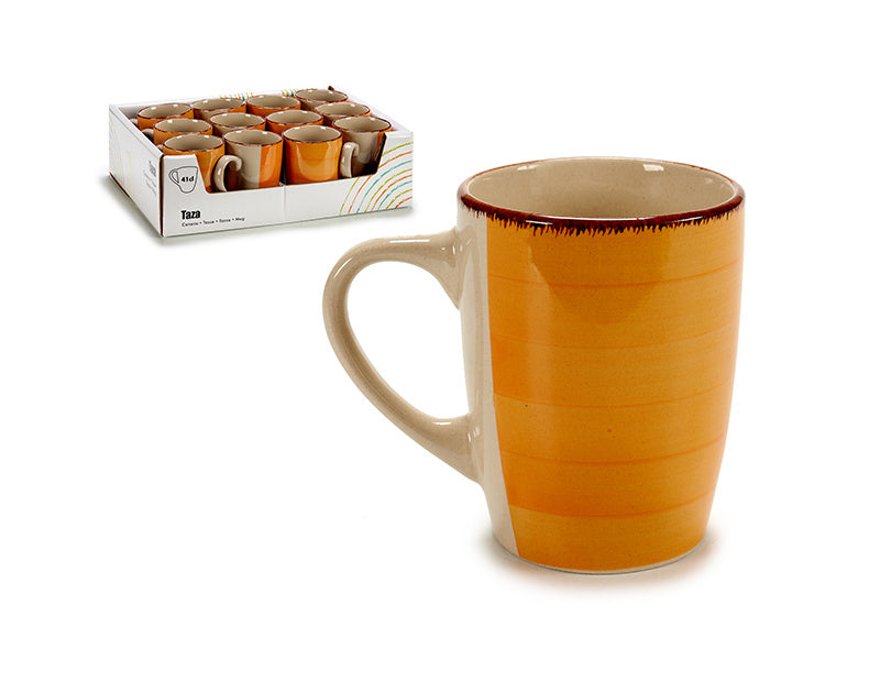 Breakfast cup stoneware earthtone edge - dullarstore.com