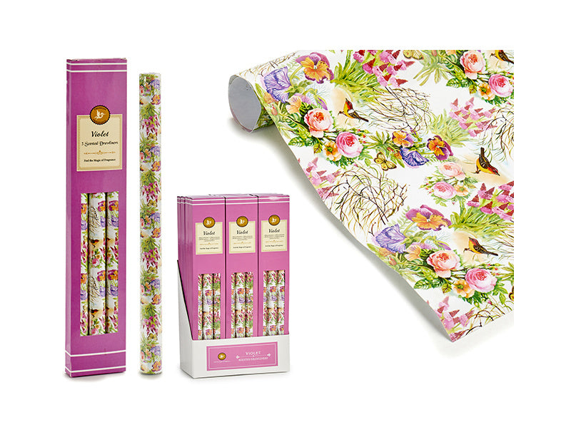 Set 3 scented drawer liners violet