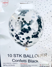 Its Party Time - Konfetti balloner 10stk sort - dullarstore.com
