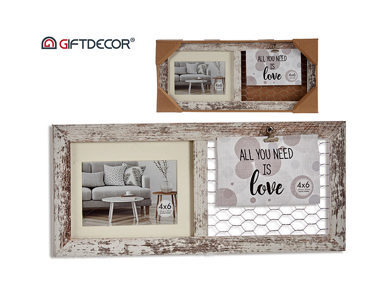 Giftdecor Dobbelt Billederamme m. Klips - dullarstore.com