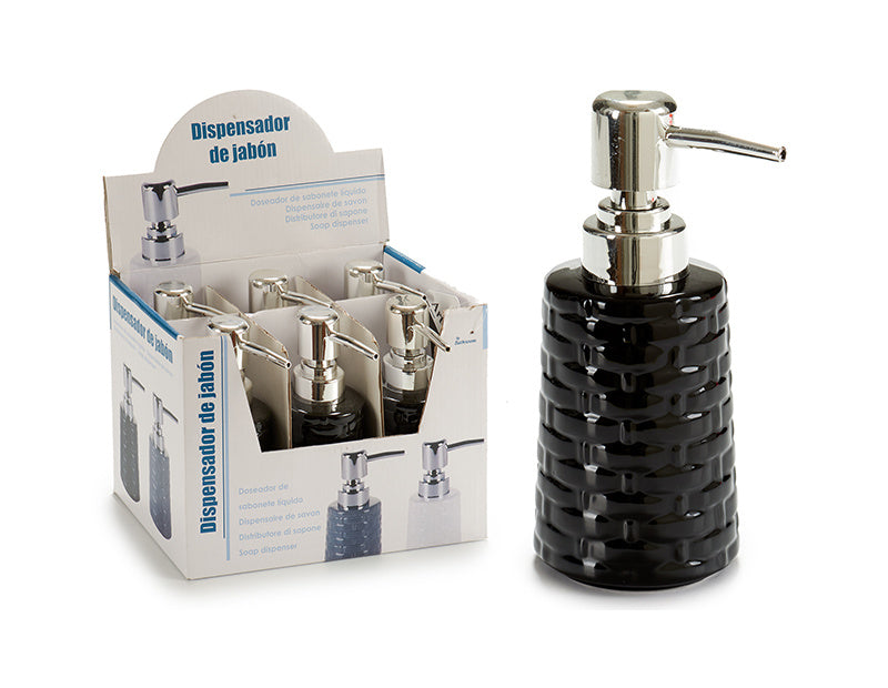 Ceramic soap dispenser relief black - dullarstore.com