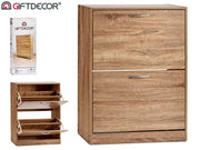 Giftdecor - Brun 2-lags skoreol i træ 60 x 24 x 80 cm Materiale: Spånplade Farver: Brun Monteringslet