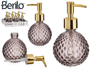 Berilo - Gold edition Sæbedispenser i hærdet glas 8,5 x 8,5 x 15 cm 200ml