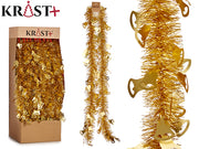 Krist - Guirlande 200x9cm - Metalisk Guld Farve Med Klokkefigur