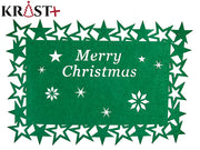 Krist - Bordskåner Grøn "Merry Christmas"