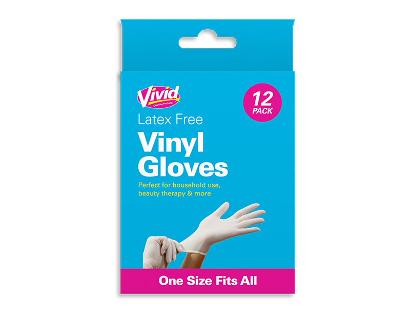 Vivid - Vinyl Handsker 12stk Universal Størrelse
