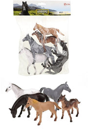 ToiToys - Animal world 5 legeheste i foreskellige farver - dullarstore.com