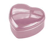 Pink hjerteformet metalæske ca12x5cm